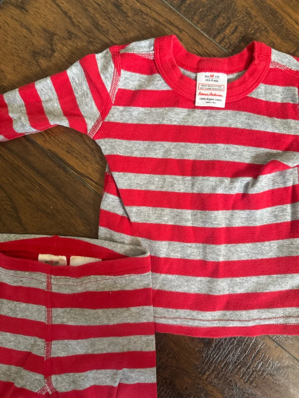 Red & Gray Stripe Pajama Set